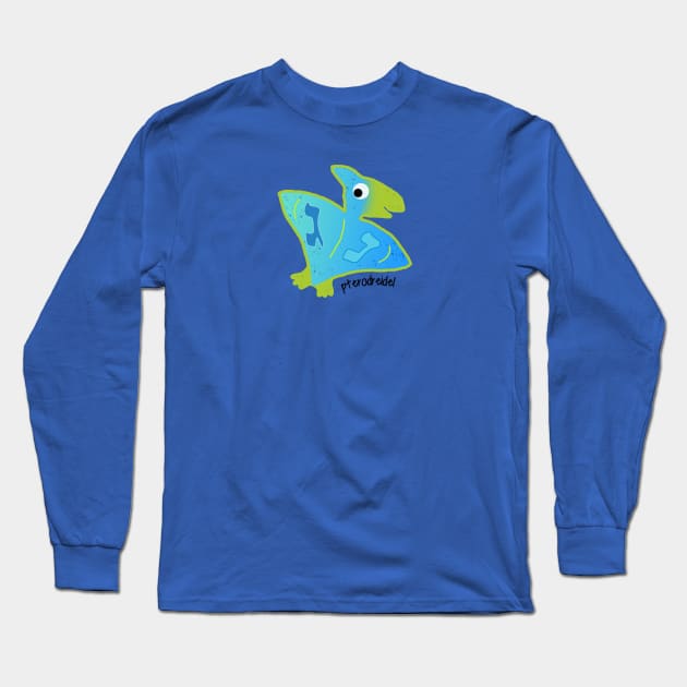 Hanukkah Dino Pterodreidel Long Sleeve T-Shirt by Del Doodle Design